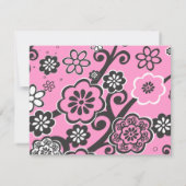 Floral Star van David Bat Mitzvah Uitnodigingsantw Kaart (Achterkant)