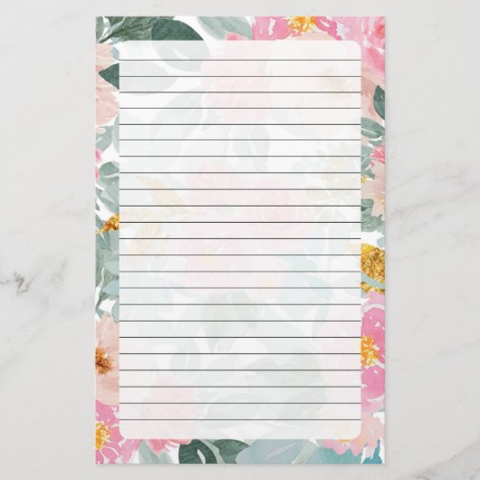 Floral Stationery Briefpapier (Voorkant)