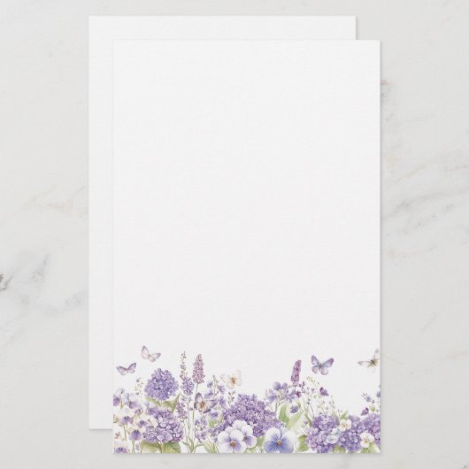 Floral Stationery Paper Briefpapier (Voorkant / Achterkant)