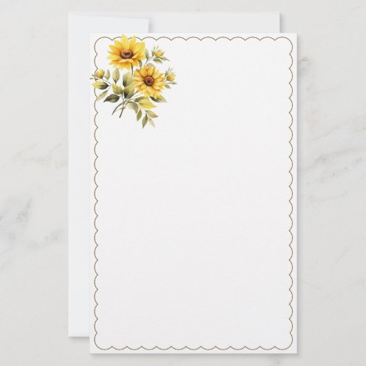 Floral Stationery Paper Briefpapier (Voorkant)