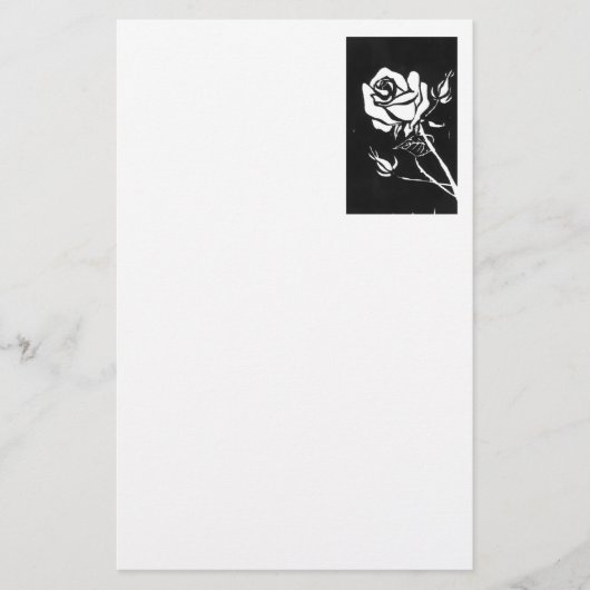 Floral Stationery "Roos Alba" Briefpapier (Voorkant)