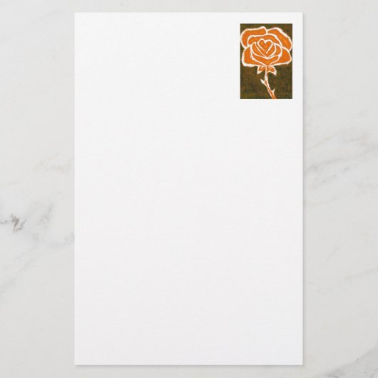 Floral Stationery "Roos Heart #8" Briefpapier (Voorkant)