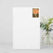 Floral Stationery "Roos Heart #8" Briefpapier (Staand voorkant)