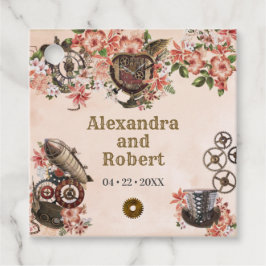 Floral Steampunk bruiloft dank u Bedankjes Labels