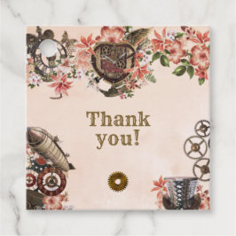 Floral Steampunk dank u Bedankjes Labels