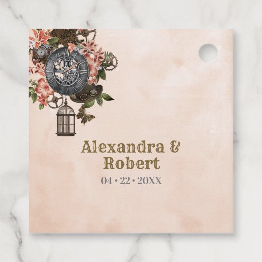 Floral Steampunk dank u Bedankjes Labels (Achterkant)