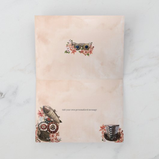 Floral Steampunk dank u Kaart (Binnen)