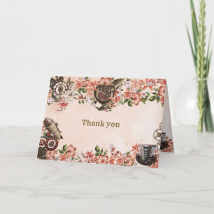 Floral Steampunk dank u Kaart