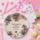 Floral Steampunk Papieren Bordje (Feest)