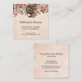 Floral Steampunk Vierkante Visitekaartje (Voorkant / Achterkant)