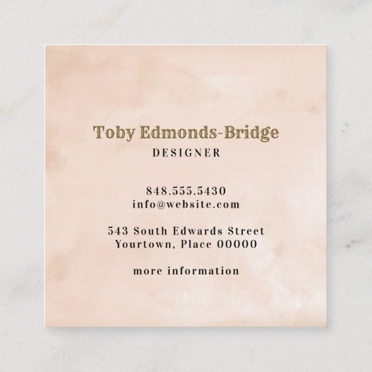 Floral Steampunk Vierkante Visitekaartje (Achterkant)