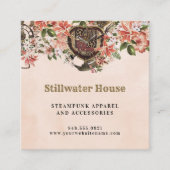 Floral Steampunk Vierkante Visitekaartje (Voorkant)