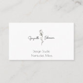 Floral Stem zwart-wit Visitekaartje