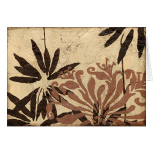 Floral Stencil Design met Tawny Leaves