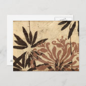 Floral Stencil Design met Tawny Leaves Briefkaart (Voorkant / Achterkant)