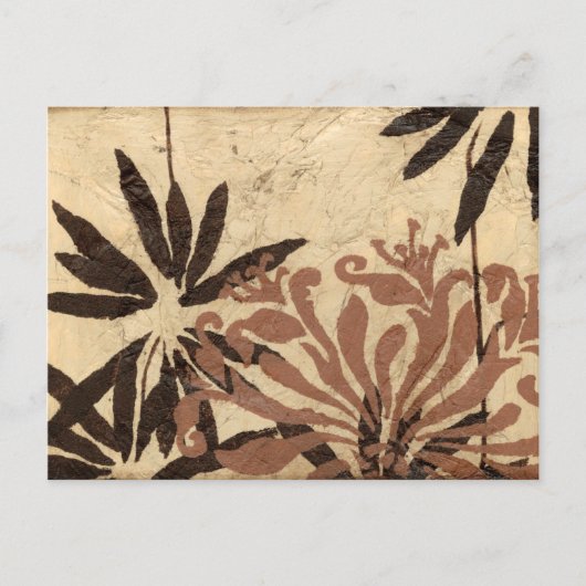 Floral Stencil Design met Tawny Leaves Briefkaart (Voorkant)