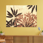 Floral Stencil Design met Tawny Leaves Canvas Afdruk (Insitu (Woonkamer))