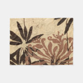 Floral Stencil Design met Tawny Leaves Fleece Deken (Voorkant (Horizontaal))