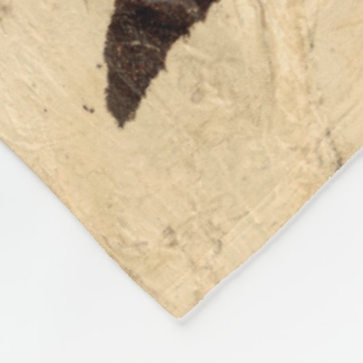 Floral Stencil Design met Tawny Leaves Fleece Deken (Hoek)