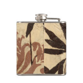 Floral Stencil Design met Tawny Leaves Heupfles (Achterkant)