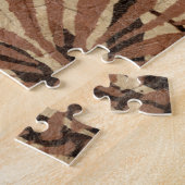 Floral Stencil Design met Tawny Leaves Legpuzzel (Zijkant)