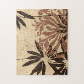 Floral Stencil Design met Tawny Leaves Legpuzzel (Verticaal)