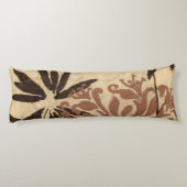 Floral Stencil Design met Tawny Leaves Lichaamskussen (Achterkant)