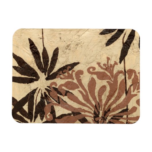 Floral Stencil Design met Tawny Leaves Magneet (Horizontaal)