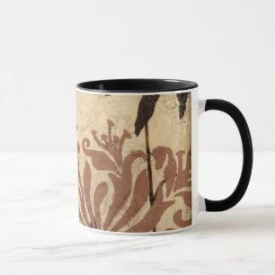Floral Stencil Design met Tawny Leaves Mok