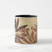 Floral Stencil Design met Tawny Leaves Mok (Midden)