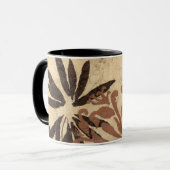 Floral Stencil Design met Tawny Leaves Mok (Voorkant links)
