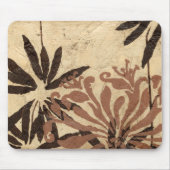 Floral Stencil Design met Tawny Leaves Muismat (Voorkant)