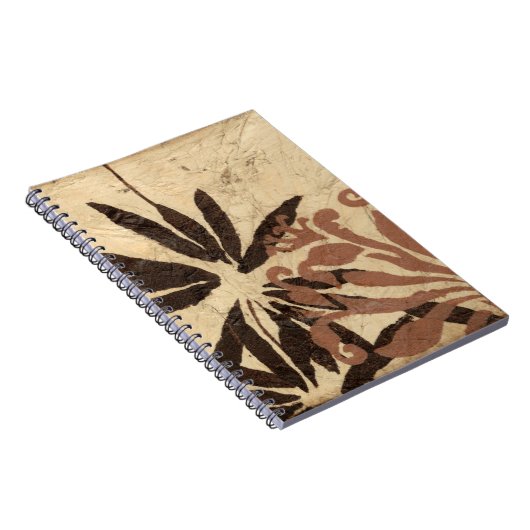 Floral Stencil Design met Tawny Leaves Notitieboek (Rechterzijde)