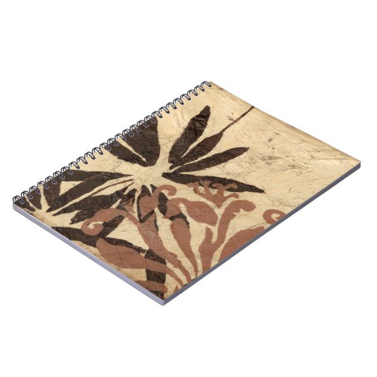 Floral Stencil Design met Tawny Leaves Notitieboek (Linkerzijde)