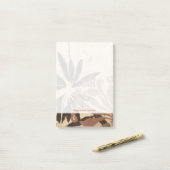Floral Stencil Design met Tawny Leaves Post-it® Notes (Op bureau)