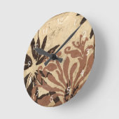 Floral Stencil Design met Tawny Leaves Ronde Klok (Hoek)