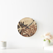 Floral Stencil Design met Tawny Leaves Ronde Klok (Huis)