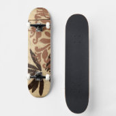 Floral Stencil Design met Tawny Leaves Skateboard (Voorkant)