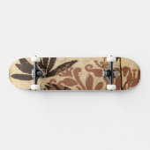 Floral Stencil Design met Tawny Leaves Skateboard (Horizontaal)