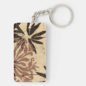 Floral Stencil Design met Tawny Leaves Sleutelhanger (achterkant)