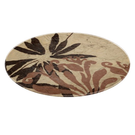 Floral Stencil Design met Tawny Leaves Snijplank (Hoek)