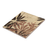 Floral Stencil Design met Tawny Leaves Tegeltje (Zijkant)