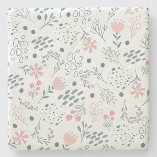 Floral Stenen Onderzetter (Voorkant)