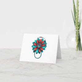 Floral Stethoscoop Design - alleen Medical & Healt Bedankkaart