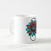 Floral Stethoscoop Design - alleen Medical & Healt Koffiemok (Voorkant links)