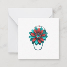 Floral Stethoscoop Design - alleen Medical & Healt Notitiekaartje