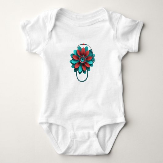 Floral Stethoscoop Design - alleen Medical & Healt Romper (Voorkant)