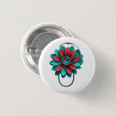 Floral Stethoscoop Design - alleen Medical & Healt Ronde Button 3,2 Cm (Voorkant /achterkant)