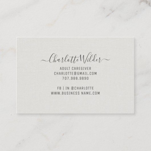 Floral Stethoscoop voor thuisverzorging Visitekaartje (Achterkant)