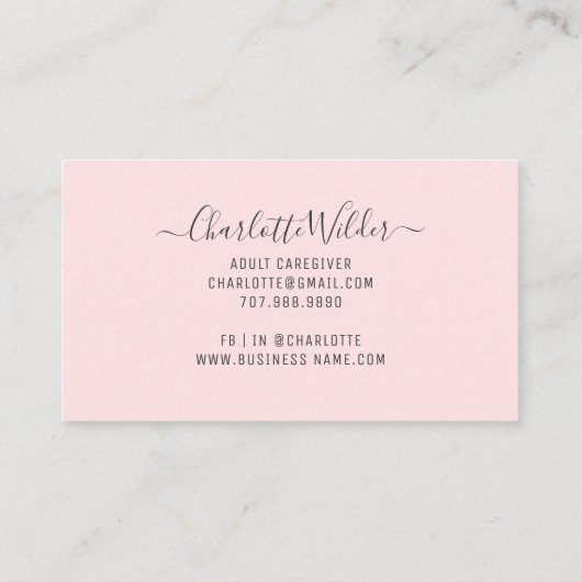 Floral Stethoscoop voor thuisverzorging Visitekaartje (Achterkant)